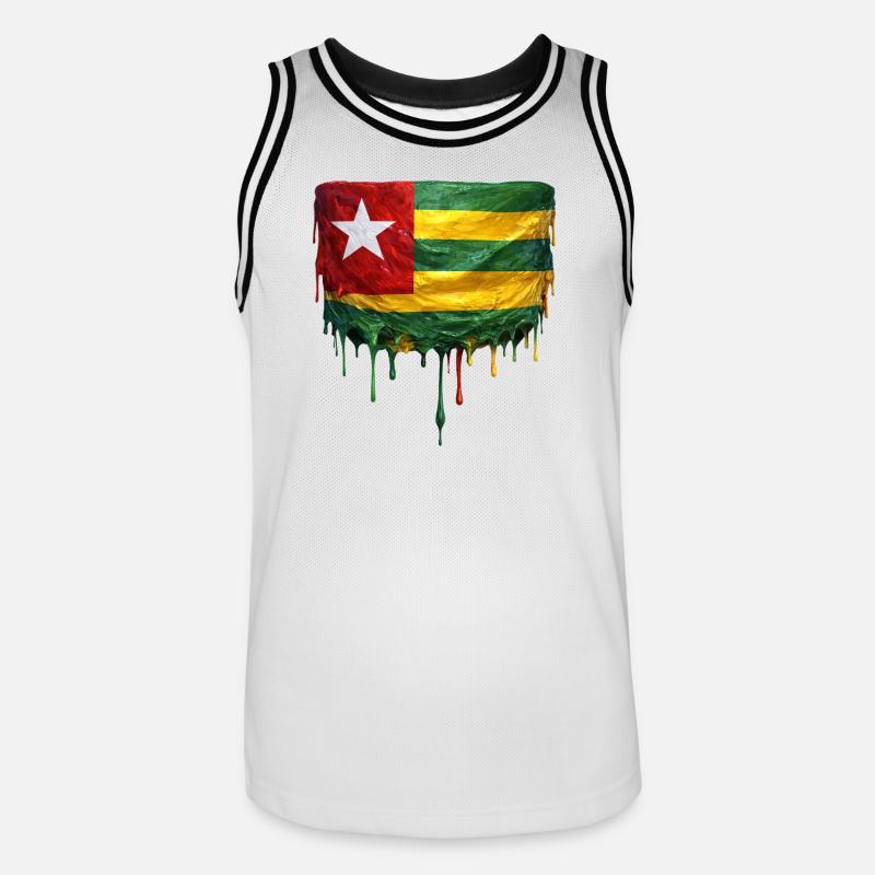 Togo Flag Drop Art - Basebollinne herr - vit/svart