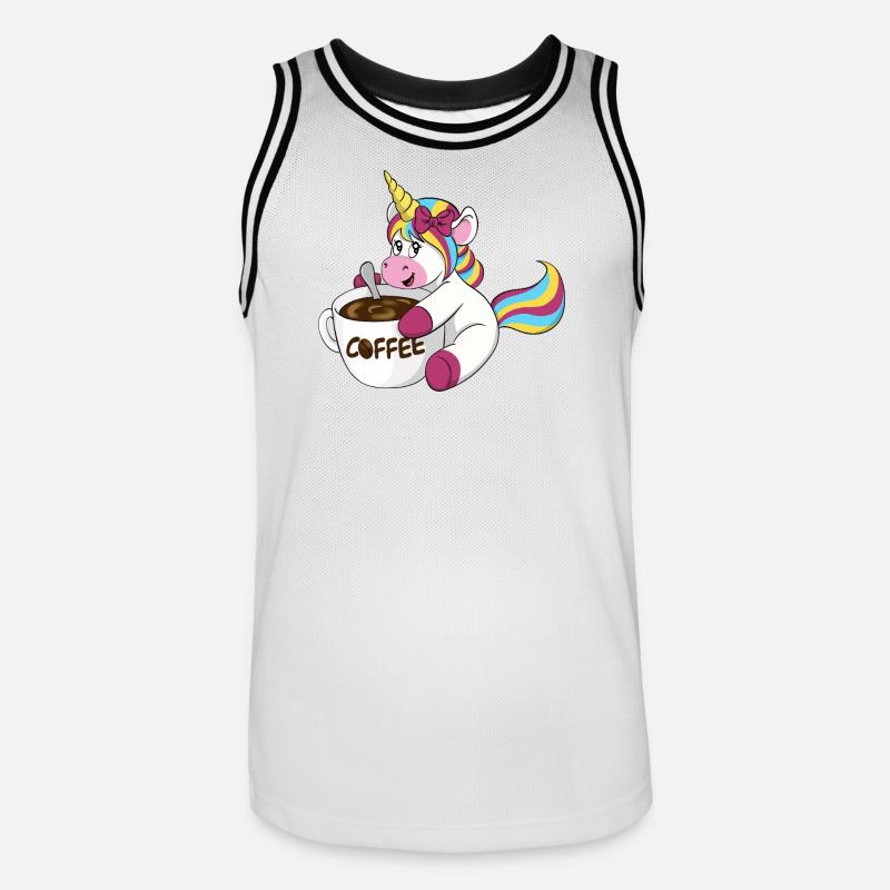 Kaffee Einhorn - Männer Basketball-Trikot - Weiß/Schwarz