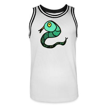 Schlange Reptilien Kinder - Männer Basketball-Trikot - Weiß/Schwarz - Vorne - AI Model Male 185 dark (185cm)