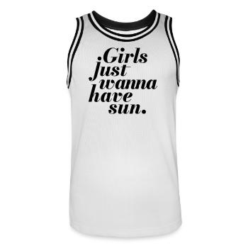 Les filles veulent juste avoir le soleil - Maillot de basket Homme - blanc/noir - Devant - AI Model Male 185 dark (185cm)
