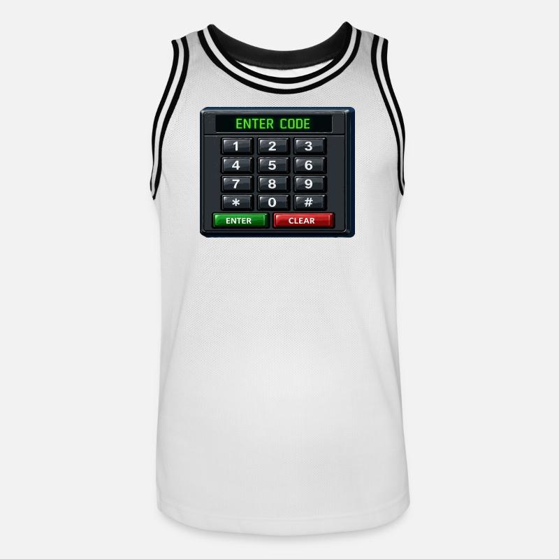 Geben Sie Code Keypad Neon ein - Männer Basketball-Trikot - Weiß/Schwarz