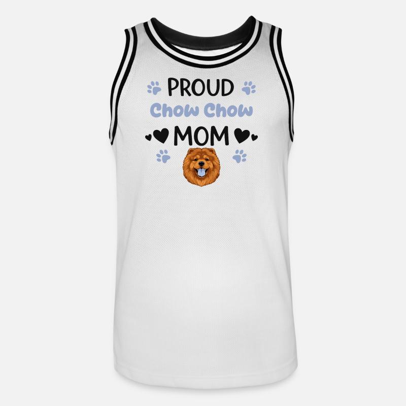 Stolze Chow Mutter, Chow-chow - Männer Basketball-Trikot - Weiß/Schwarz