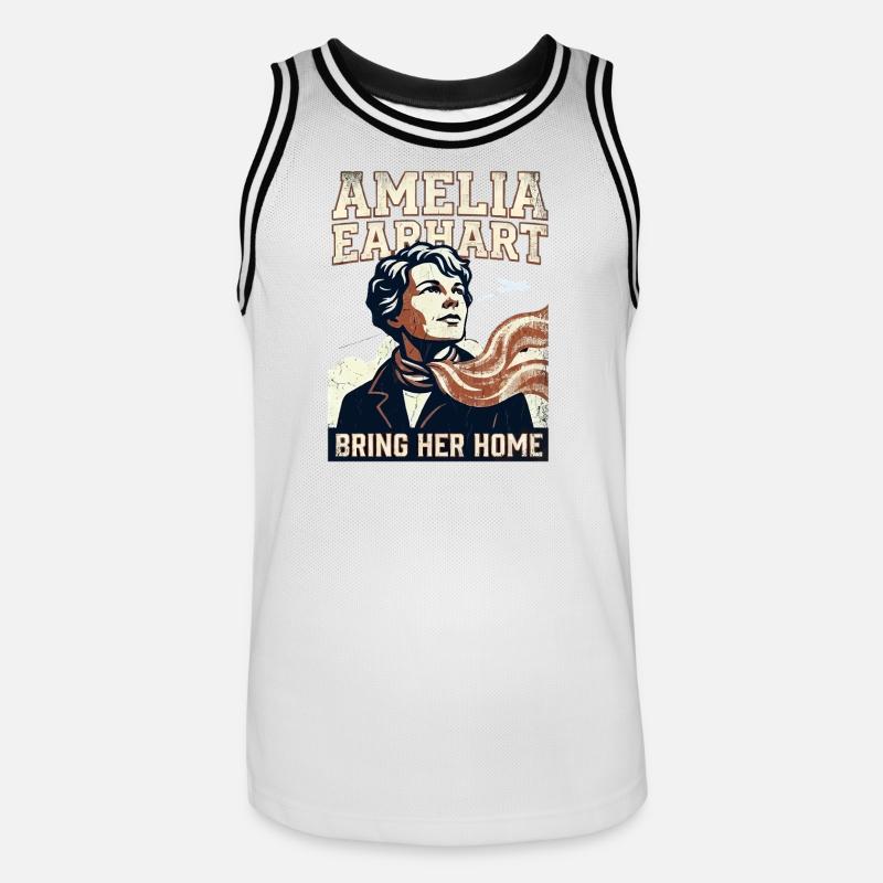 Amelia Earhart – Bring Her Home - Men's Basketball Jersey - white/black