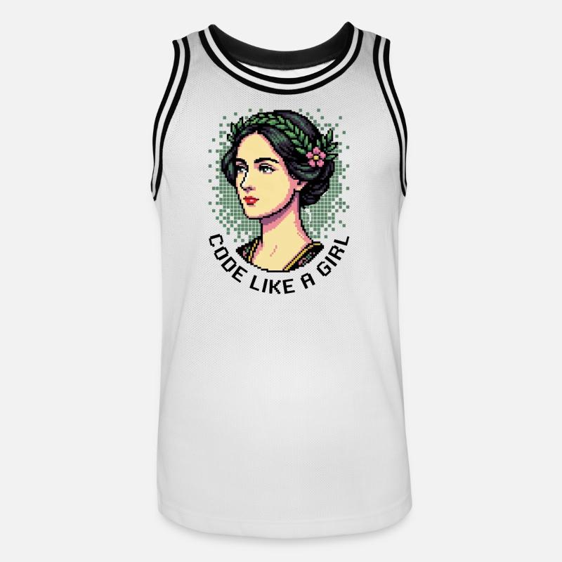 Ada Lovelace: Code wie ein Mädchen - Männer Basketball-Trikot - Weiß/Schwarz