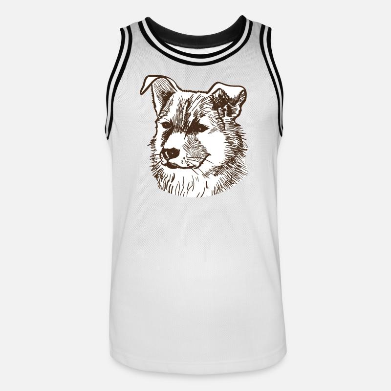 Cane - Maglia da basket per uomo - bianco/nero