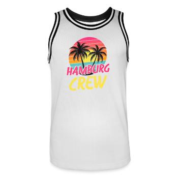 Hamburg Crew - Männer Basketball-Trikot - Weiß/Schwarz - Vorne - AI Model Male 185 dark (185cm)