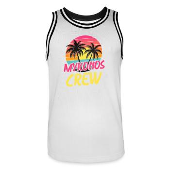 Équipage Mykonos - Maillot de basket Homme - blanc/noir - Devant - AI Model Male 185 dark (185cm)