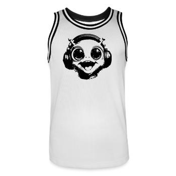 Alien - Men's Basketball Jersey - white/black - Front - AI Model Male 185 dark (185cm)