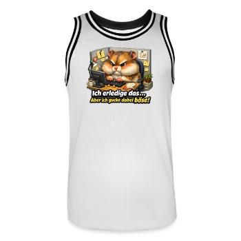 Nagut ich machs aber ich schaue dabei böse-black - Männer Basketball-Trikot - Weiß/Schwarz - Vorne - AI Model Male 185 dark (185cm)