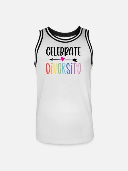 LGBT Pride Month - Celebrate Diversity - Men's Basketball Jersey - white/black