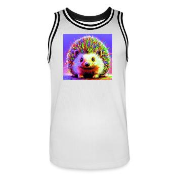 Igel - Männer Basketball-Trikot - Weiß/Schwarz - Vorne - AI Model Male 185 dark (185cm)