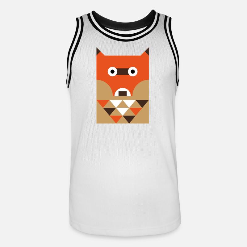 Volpe - Maglia da basket per uomo - bianco/nero