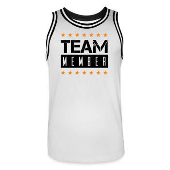 team_member - Maillot de basket Homme - blanc/noir - Devant - AI Model Male 185 dark (185cm)