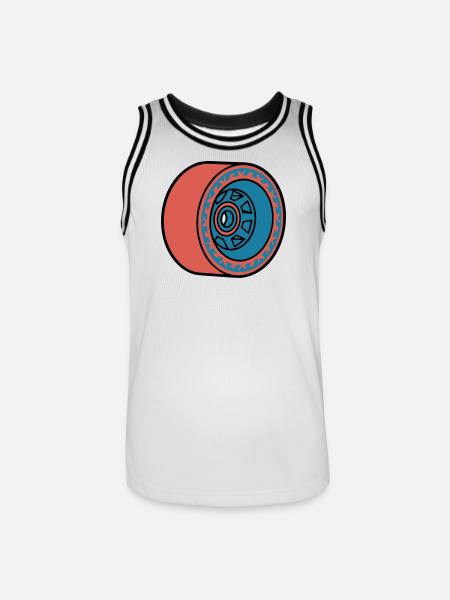 Skateboard Rolle Longboard - Männer Basketball-Trikot - Weiß/Schwarz
