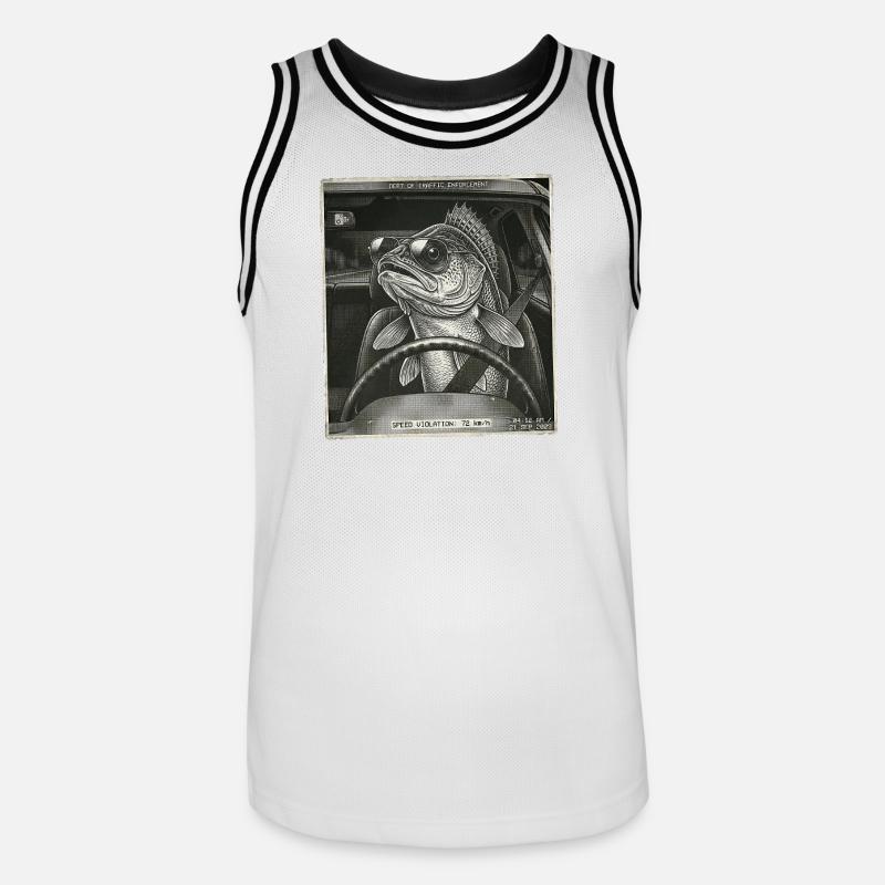 Zander Flashed - Maillot de basket Homme - blanc/noir