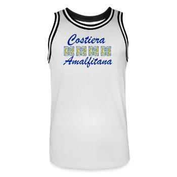 Amalfiküste - Männer Basketball-Trikot - Weiß/Schwarz - Vorne - AI Model Male 185 dark (185cm)