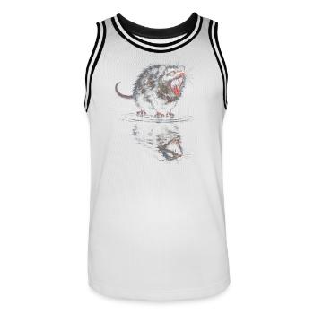 Wasserotter Brüller - Männer Basketball-Trikot - Weiß/Schwarz - Vorne - AI Model Male 185 dark (185cm)