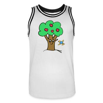 Apfelbaum Baum Natur  Vogel - Männer Basketball-Trikot - Weiß/Schwarz - Vorne - AI Model Male 185 dark (185cm)