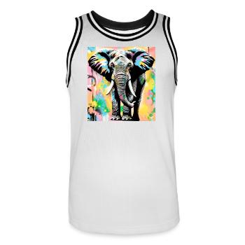 Elefant - Männer Basketball-Trikot - Weiß/Schwarz - Vorne - AI Model Male 185 dark (185cm)