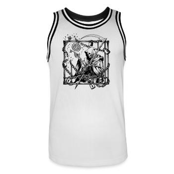 La clé était toujours à toi Chemise gothique dark art - Maillot de basket Homme - blanc/noir - Devant - AI Model Male 185 dark (185cm)