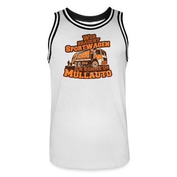 Müllauto Spruch - Männer Basketball-Trikot - Weiß/Schwarz - Vorne - AI Model Male 185 dark (185cm)
