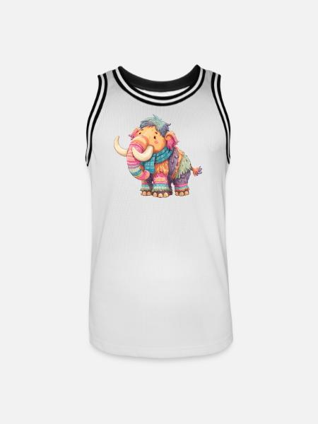 Buntmammut mit Schal - Männer Basketball-Trikot - Weiß/Schwarz