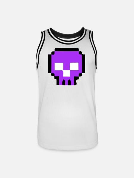 Pixel Skull Game Over - Men's Basketball Jersey - white/black