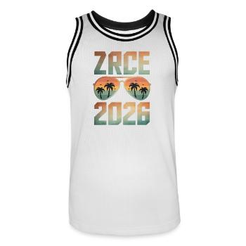 Zrce Party 2026 - Männer Basketball-Trikot - Weiß/Schwarz - Vorne - AI Model Male 185 dark (185cm)