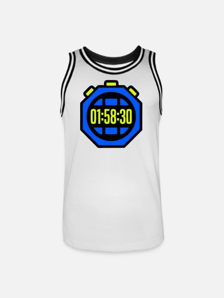 Stopwatch Best Time Half Marathon - Men's Basketball Jersey - white/black