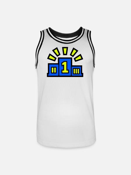 Winner Podium Place 1 Champion - Men's Basketball Jersey - white/black