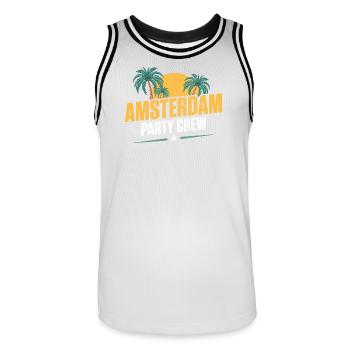 Amsterdam Party Crew - Maillot de basket Homme - blanc/noir - Devant - AI Model Male 185 dark (185cm)