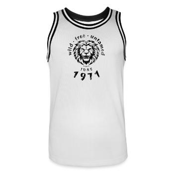 Sauvages, libres et indomptés depuis 06/1971 - Maillot de basket Homme - blanc/noir - Devant - AI Model Male 185 dark (185cm)