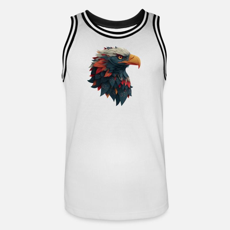 Powerful Eagle Head, Strong, Determined Gift - Men's Basketball Jersey - white/black