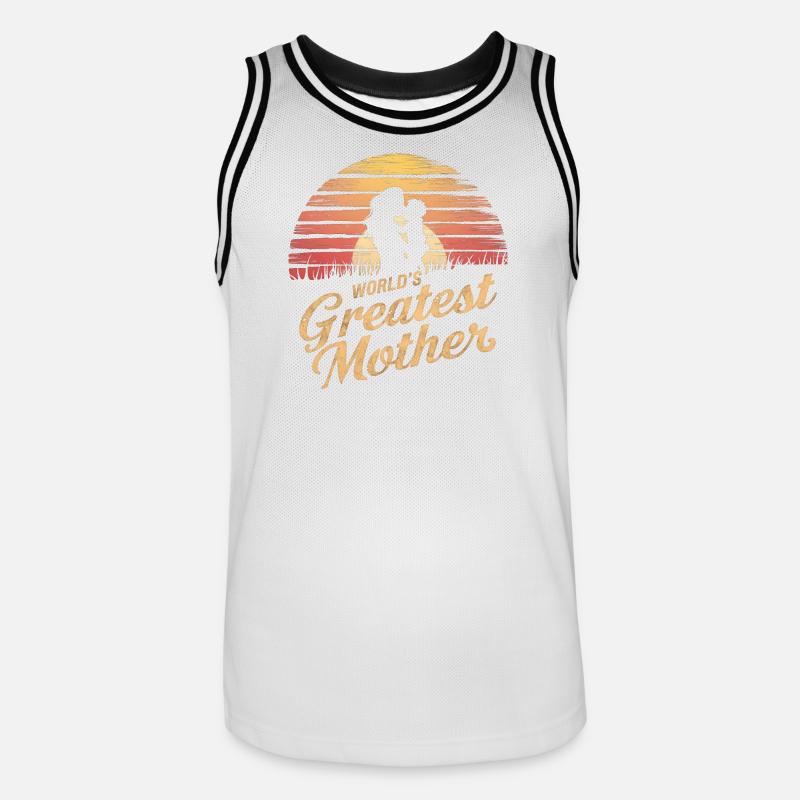 Die größte Mutter der Welt - Männer Basketball-Trikot - Weiß/Schwarz