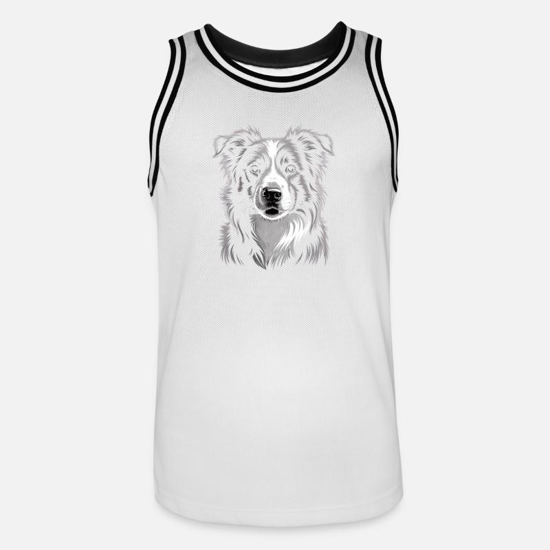 Boder Collie - Männer Basketball-Trikot - Weiß/Schwarz