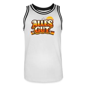 Alles Gut Spruch - Männer Basketball-Trikot - Weiß/Schwarz - Vorne - AI Model Male 185 dark (185cm)