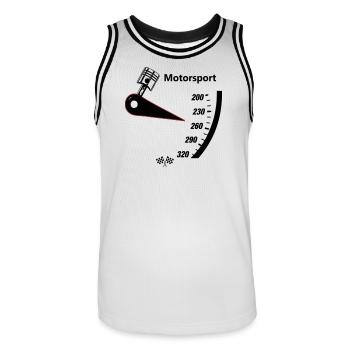 Motorsport Tacho - Männer Basketball-Trikot - Weiß/Schwarz - Vorne - AI Model Male 185 dark (185cm)
