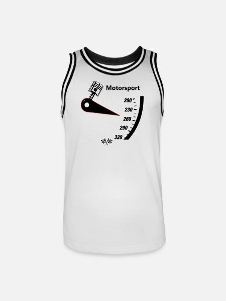 Motorsport Speedometer - Men's Basketball Jersey - white/black