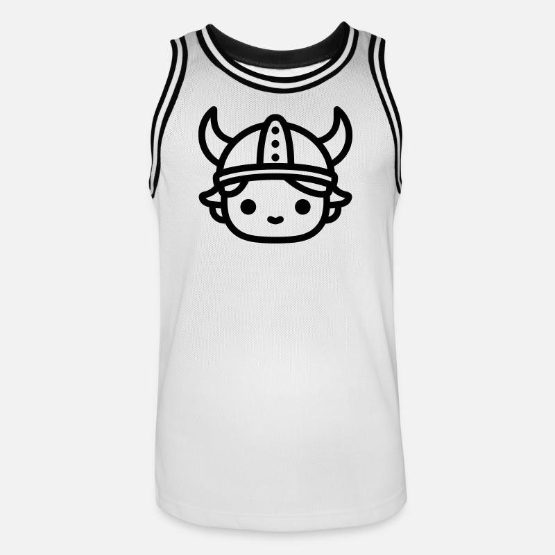 Wikinger - Männer Basketball-Trikot - Weiß/Schwarz