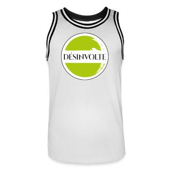 Désinvolte  - Maillot de basket Homme - blanc/noir - Devant - AI Model Male 185 dark (185cm)