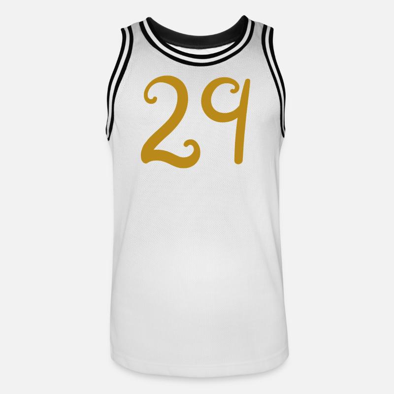 29 - Männer Basketball-Trikot - Weiß/Schwarz