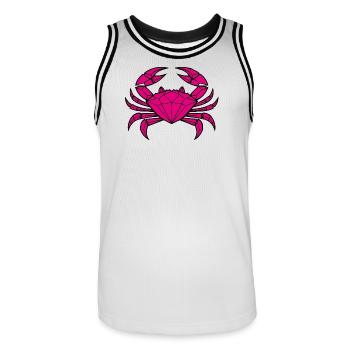 Cancer – Protection et force - Maillot de basket Homme - blanc/noir - Devant - AI Model Male 185 dark (185cm)