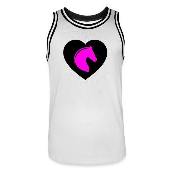 Pferde - Männer Basketball-Trikot - Weiß/Schwarz - Vorne - AI Model Male 185 dark (185cm)