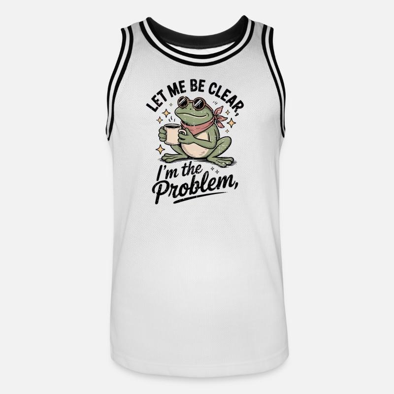Caffeinated Frog: I'm the Problem - Men's Basketball Jersey - white/black