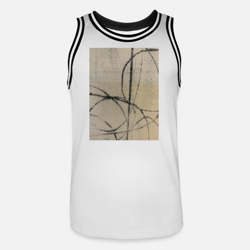 Art abstrait sur pull - Maillot de basket Homme - blanc/noir