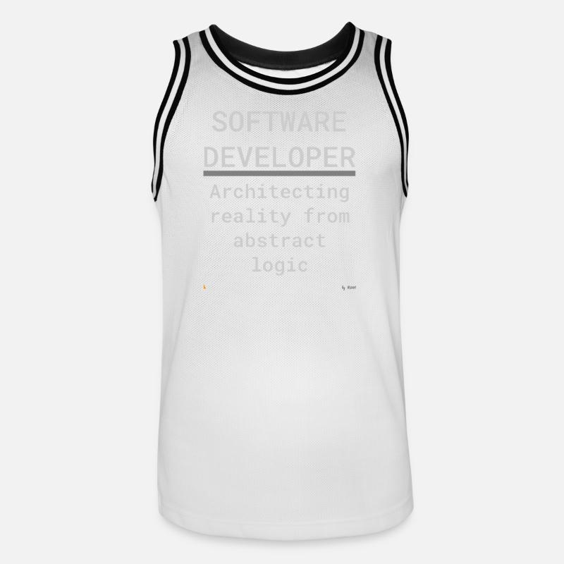 Software Developer: Logik trifft Realität - Männer Basketball-Trikot - Weiß/Schwarz