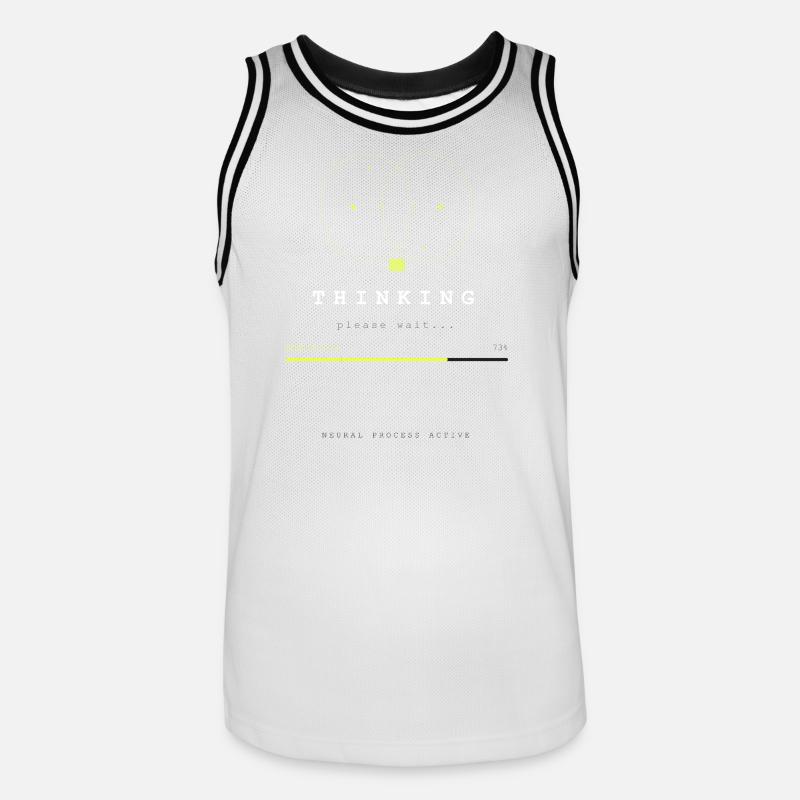 BRAIN.EXE IS LOADING - Maillot de basket Homme - blanc/noir