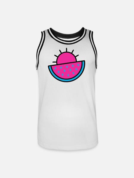 Watermelon Sun 90s Pop Art - Men's Basketball Jersey - white/black