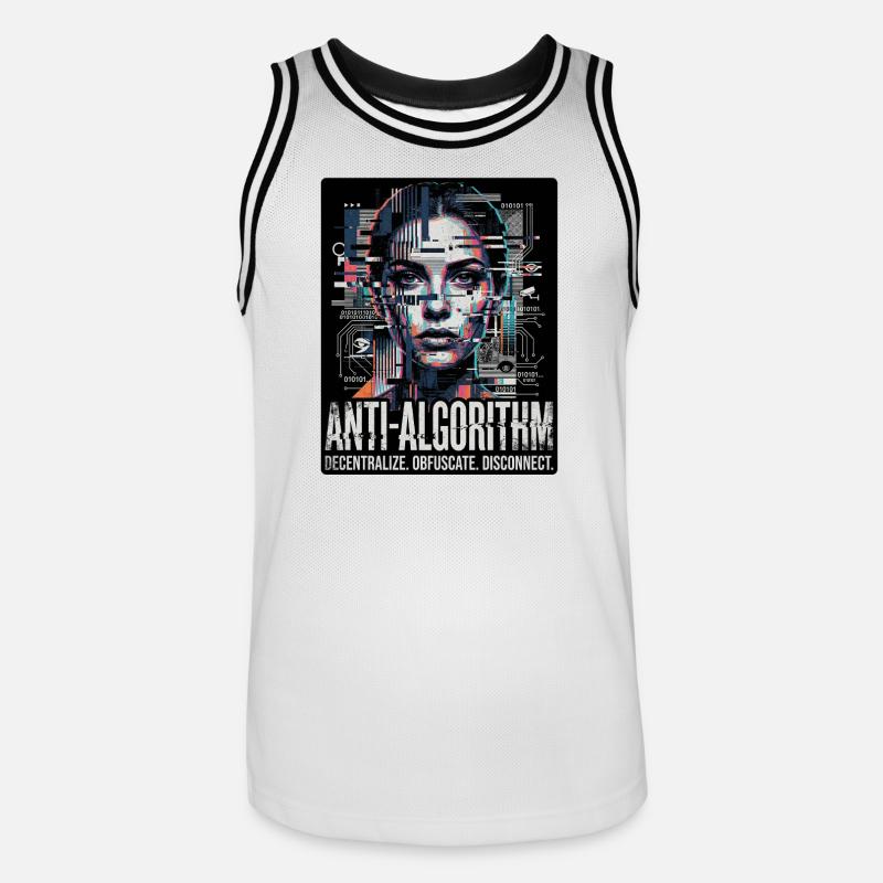 Anti Algorithm - Männer Basketball-Trikot - Weiß/Schwarz