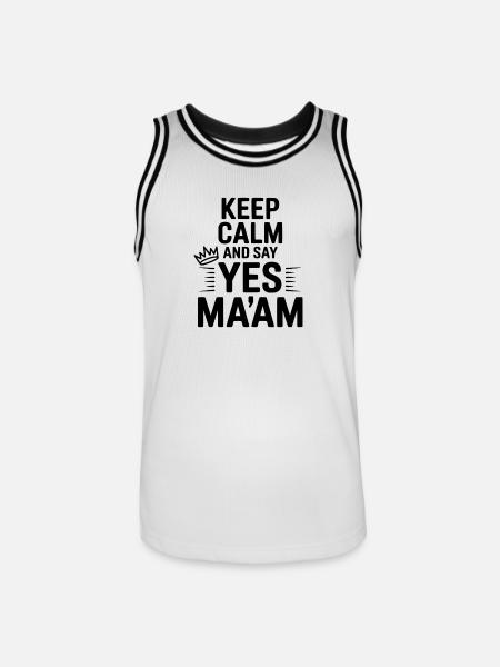 Keep Calm and Say Yes Ma'am - Men's Basketball Jersey - white/black